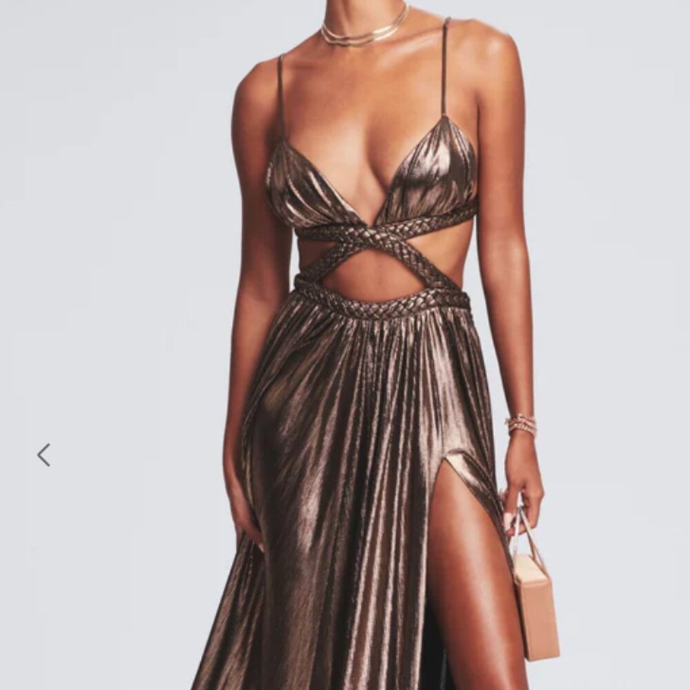 retrofête Jett Dress Metallic Bronze XS NWT